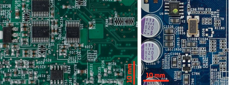 Zoomed picture of a PCB