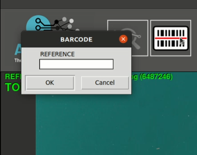 Barcode REFERENCE screen