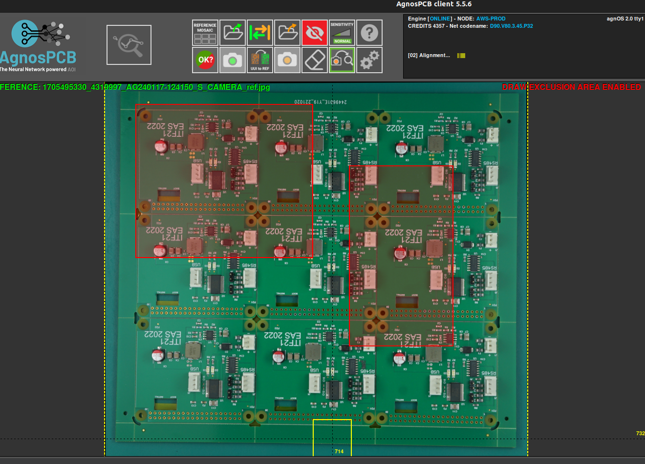 PCB with an exclusion area