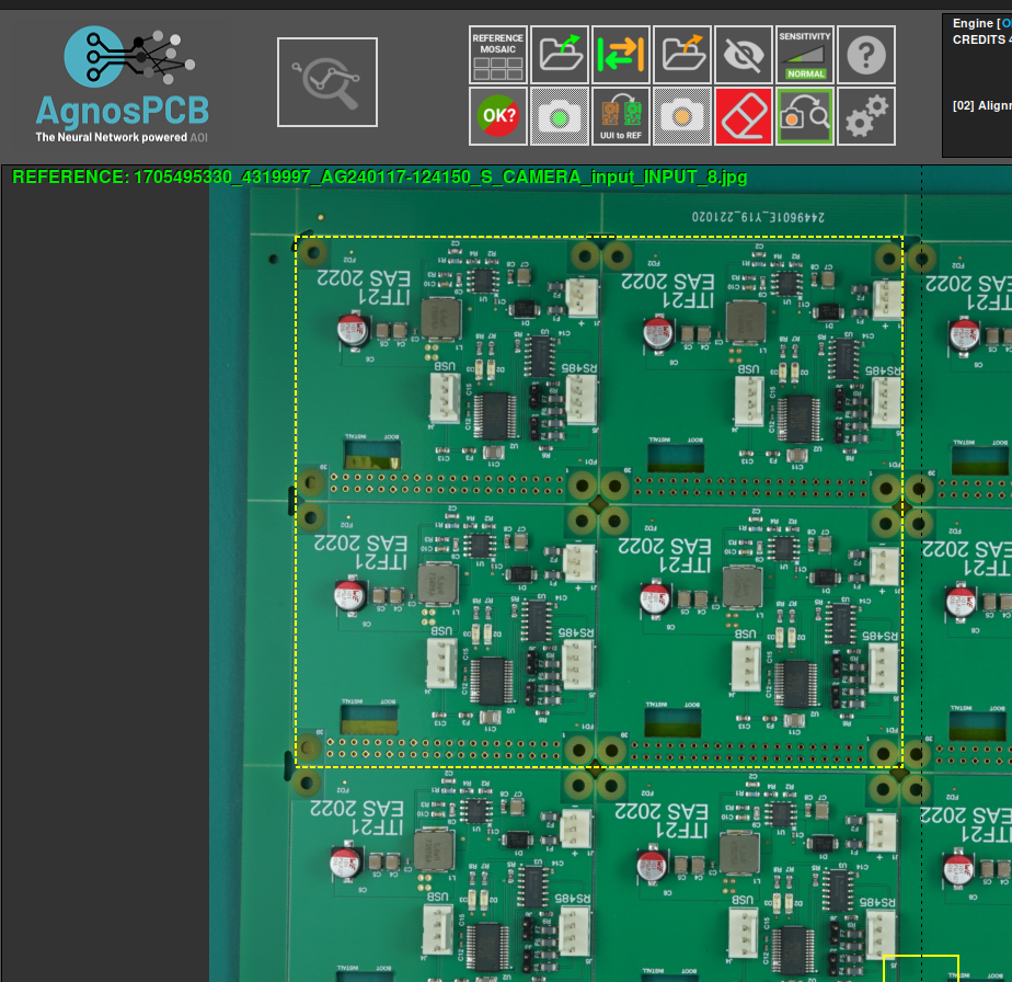 Selected PCB area