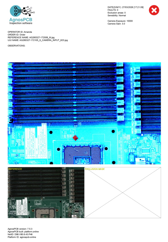 UV inspection report