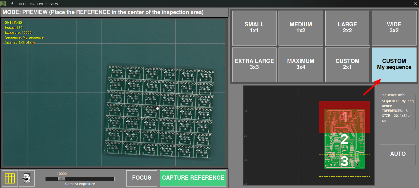 Custom sequence in the live preview