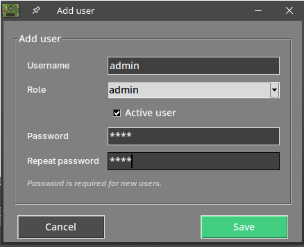 Add an admin user