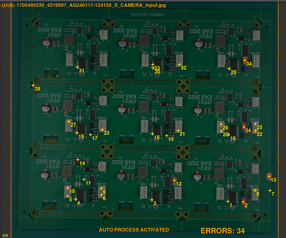 PCB with errors in high sensitivity