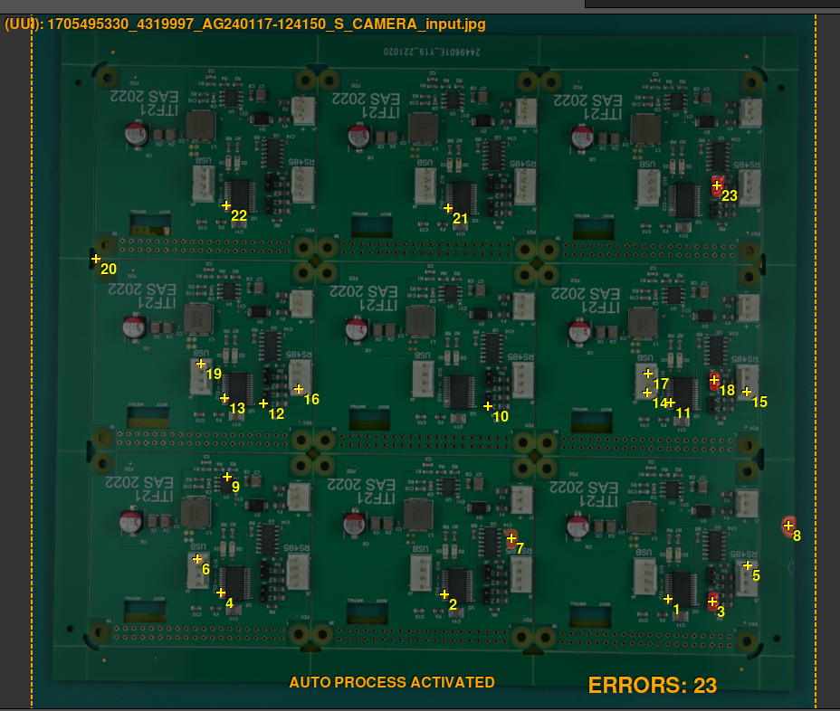 PCB with errors in normal sensitivity