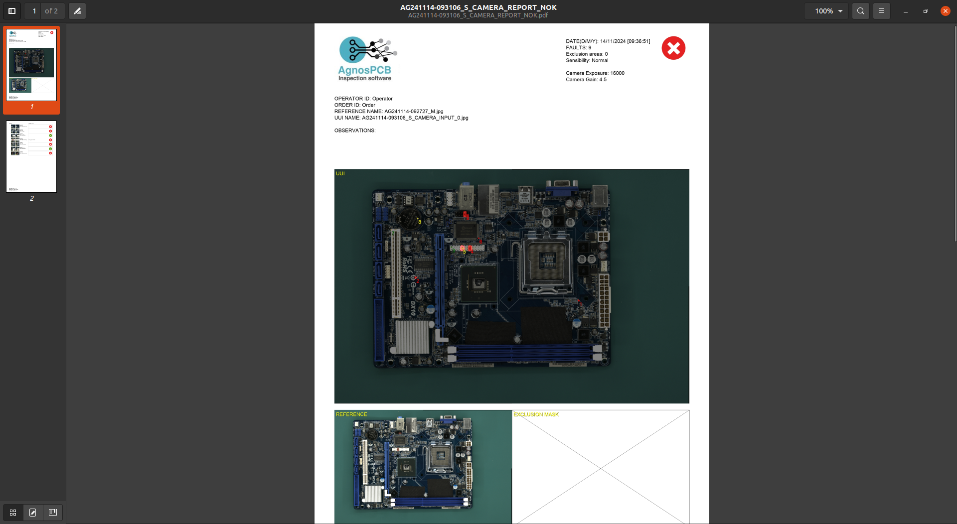 PDF report