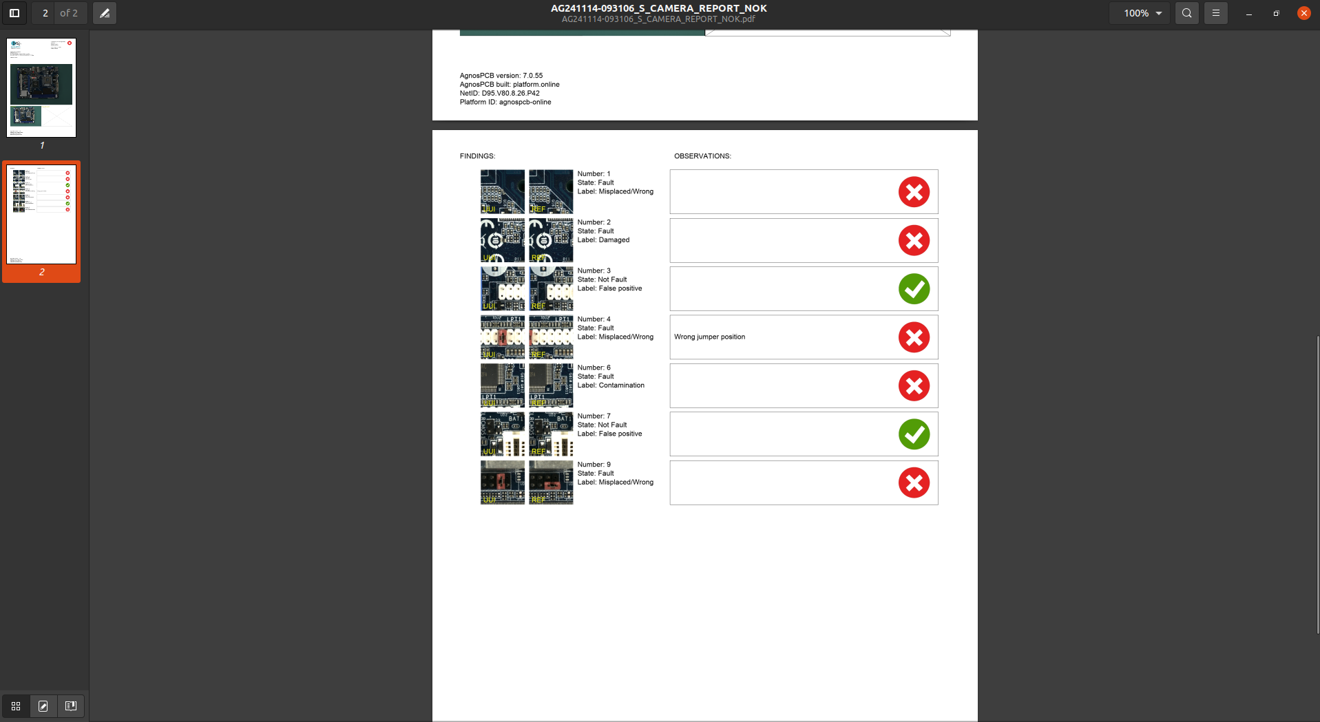 PDF report