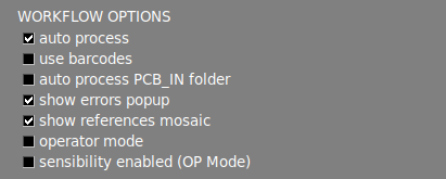 Settings menu workflow section